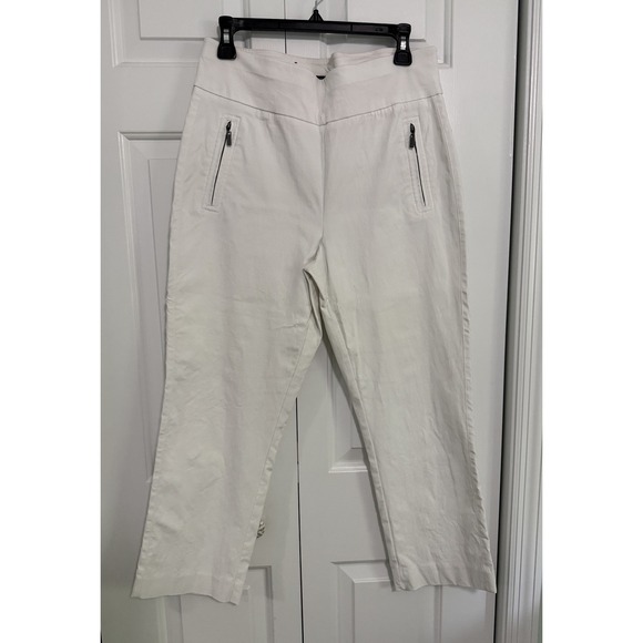 INC International Concepts Pants - INC International Crop Zipper Pockets Pull‎ On White Pants Womens 12
